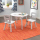 Round Storage Table & 2 Chair Set - Gray & White Round Storage Table & 2 Chair Set - Gray & White